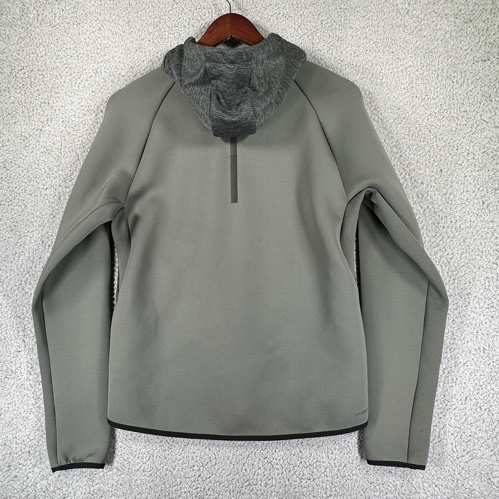New Balance Mens M Hoodie Gray Green Full Zip Running Gym Exercise Fleece - Picture 7 of 7